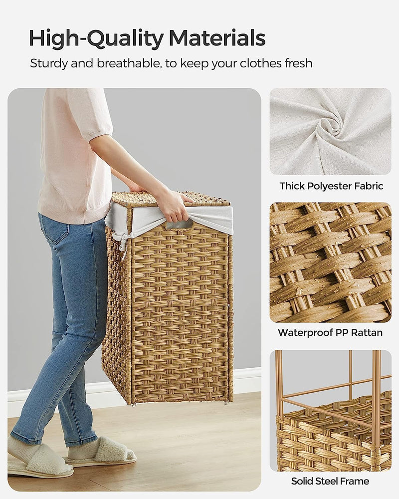 Rattan Laundry Separation Baskets 140L - Natural