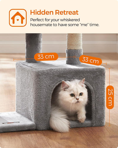 Cat Tree With Padded Perch Light Gray