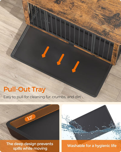Dog Crate Furniture with Removable Tray