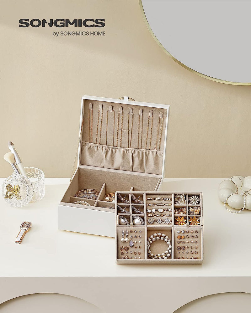 Jewellery Box With Handle - White