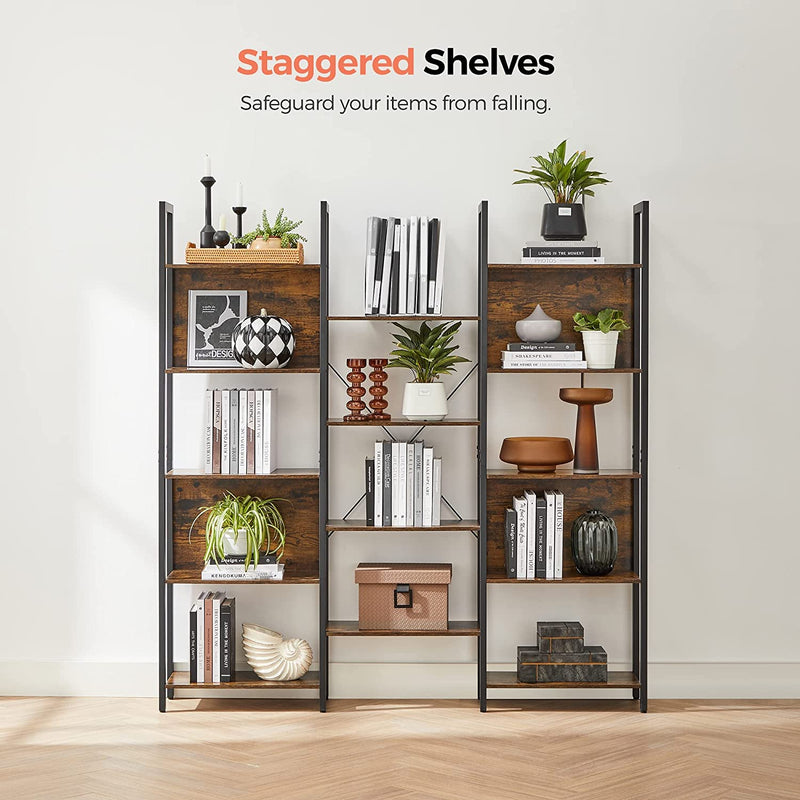 Vasagle Industrial 14 Shelves Large Bookshelf - Brown