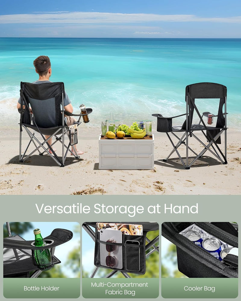 Folding Outdoor Camping Chair – Black
