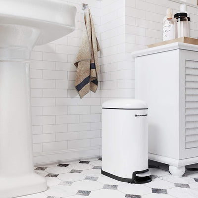 Bathroom Rubbish Bin 10L - White