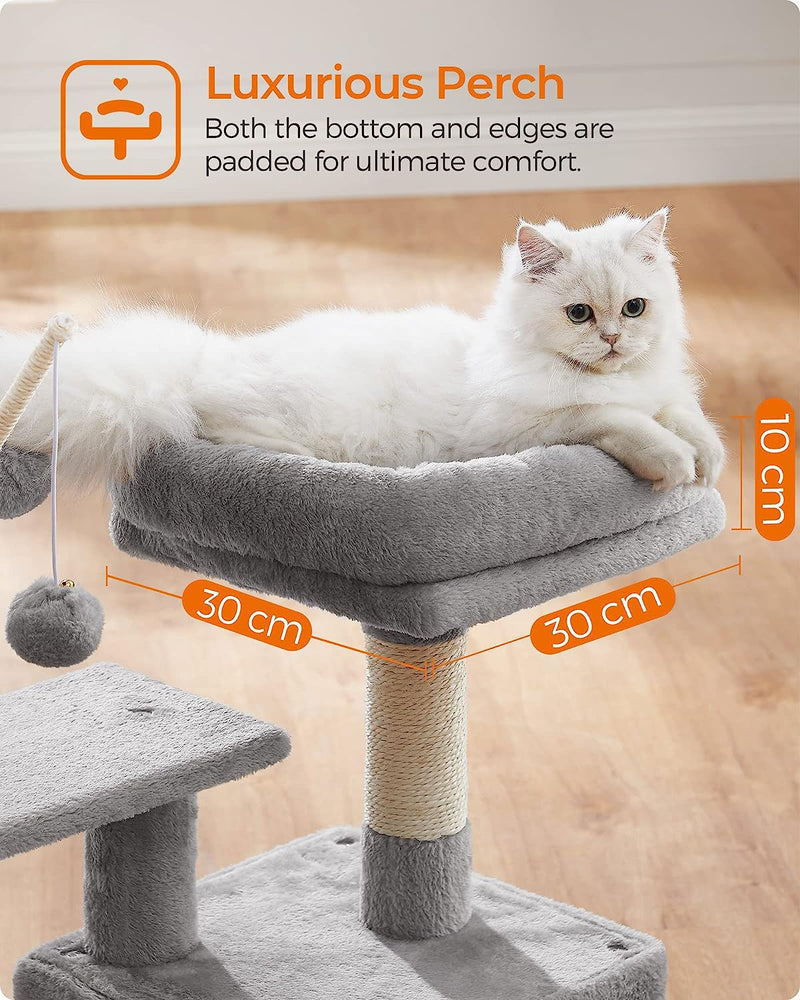 Cat Tree With Padded Perch Light Gray