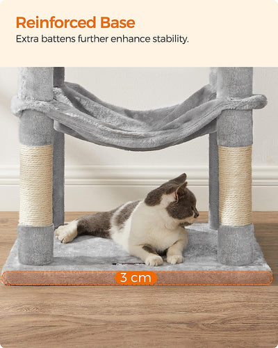 Cat Tree For Indoor Cats with Scratching Posts and Perches - Light Grey