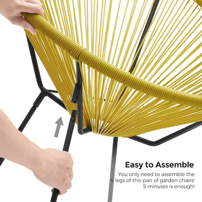 3-Piece Garden Furniture Set – Yellow