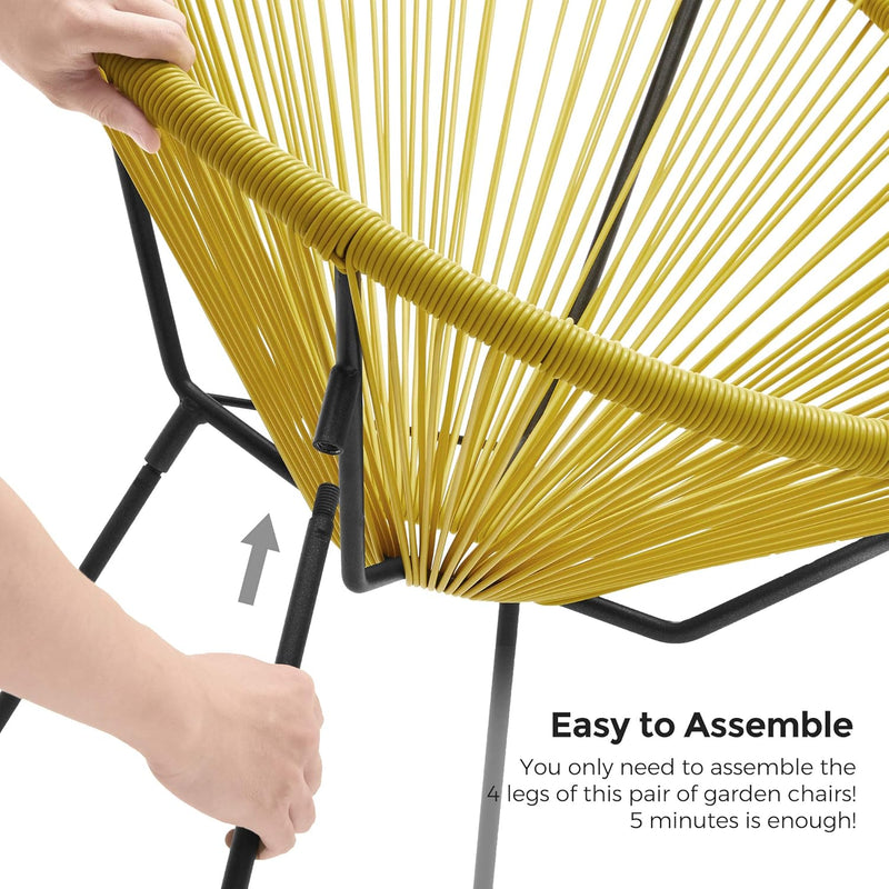 3-Piece Garden Furniture Set – Yellow