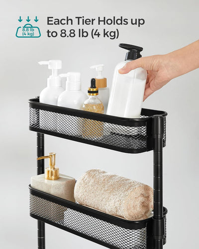 4-Tier Slim Space Saving Steel Trolley