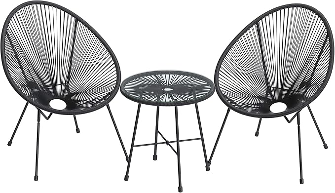 3-Piece Garden Furniture Set – Ink Black
