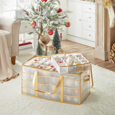 Christmas Ornament Storage Box Gold - 128 Slots