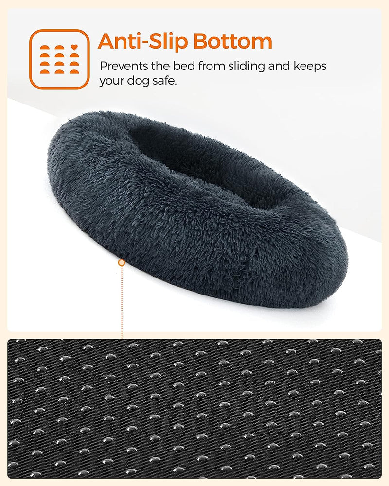 Fluffy Calming Pet Bed Small - Dark Grey