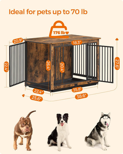Dog Crate Furniture with Removable Tray