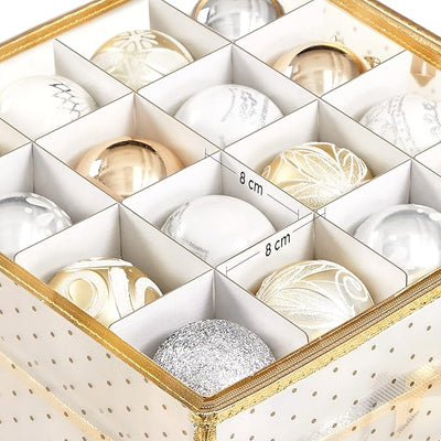 Christmas Ornament Storage Box Gold - 128 Slots