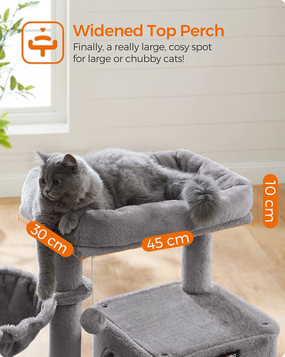 Cat Tree 96cm Tall - Light Grey