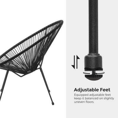 3-Piece Garden Furniture Set – Ink Black