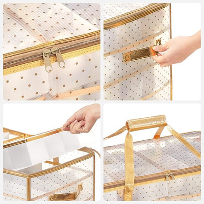 Christmas Ornament Storage Box Gold - 128 Slots