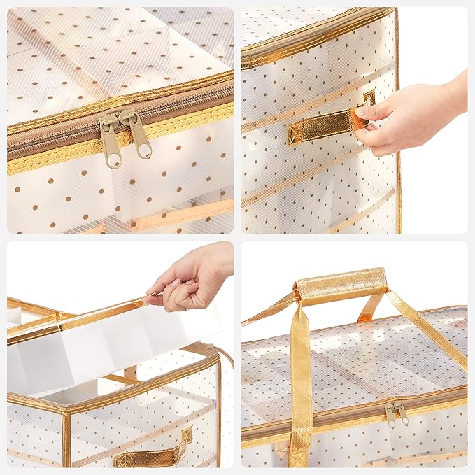 Christmas Ornament Storage Box Gold - 128 Slots