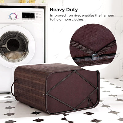 Bamboo Laundry Basket 100L - Brown