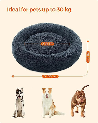 Fluffy Calming Pet Bed XX-Large - Dark Grey