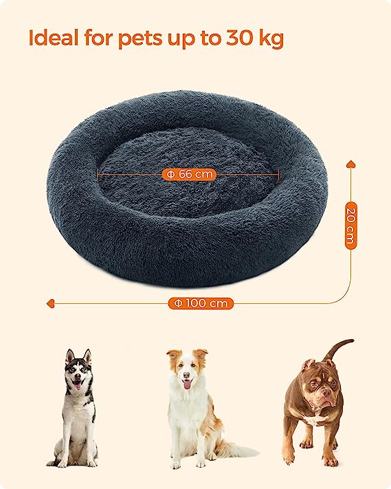 Fluffy Calming Pet Bed XX-Large - Dark Grey