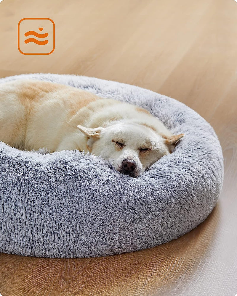 Fluffy Calming Pet Bed Large - Light Grey