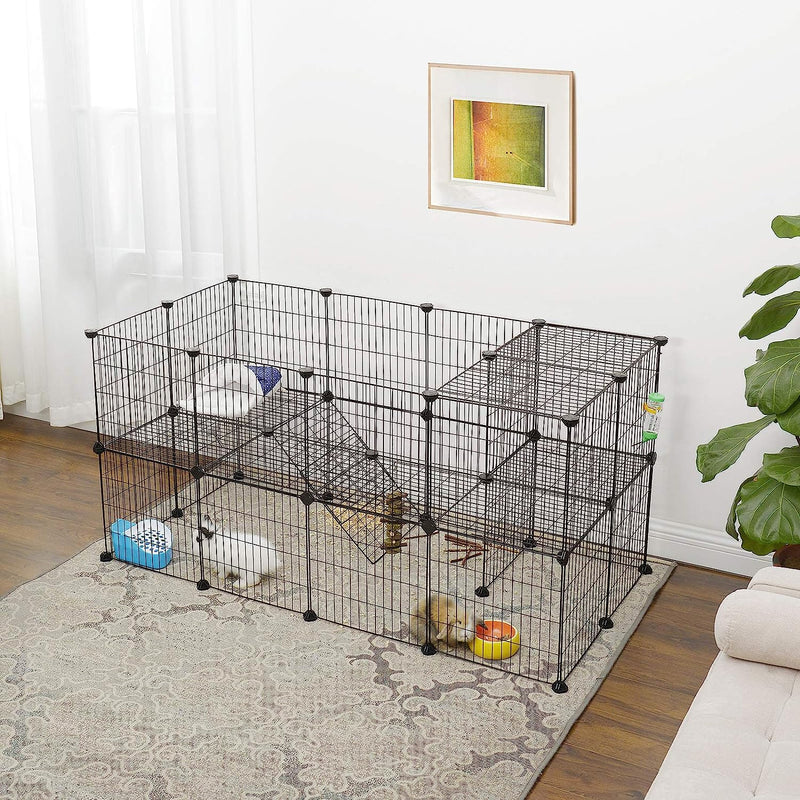 2-Floor Metal Mesh Pet Playpen