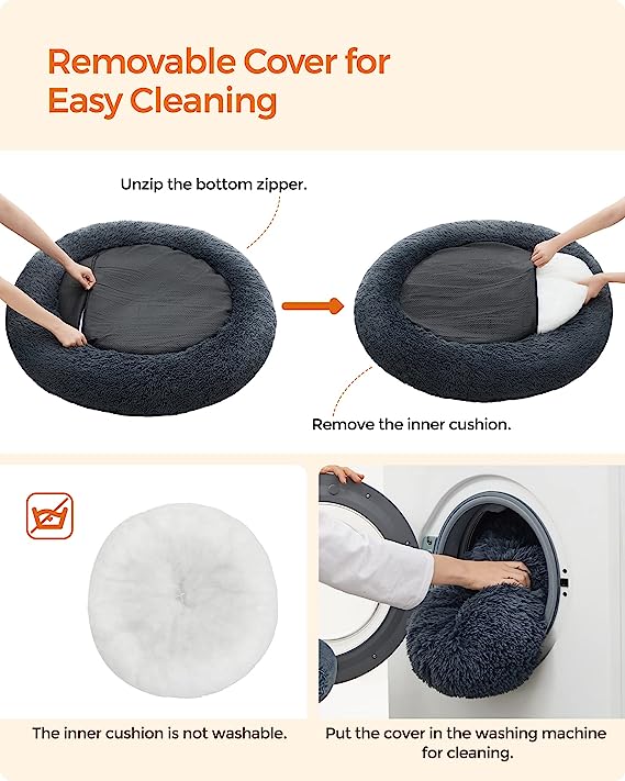 Fluffy Calming Pet Bed XX-Large - Dark Grey