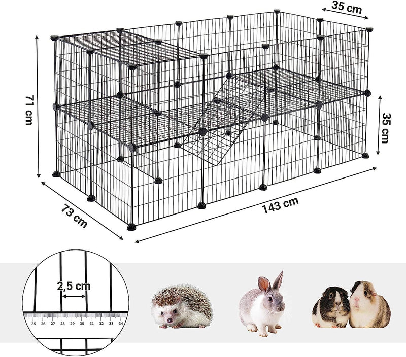 2-Floor Metal Mesh Pet Playpen