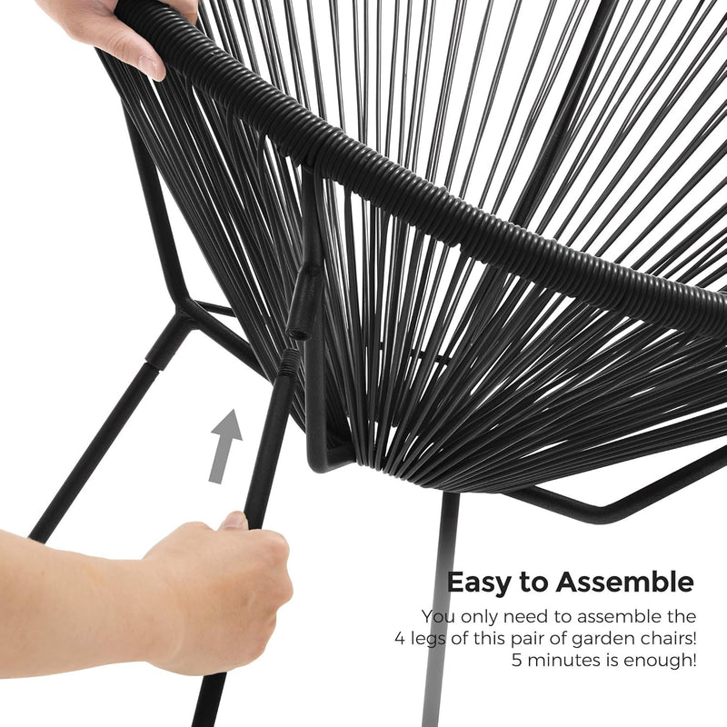 3-Piece Garden Furniture Set – Ink Black