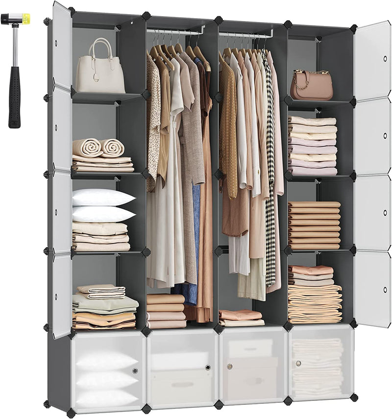 Cube Storage Portable Wardrobe - Grey