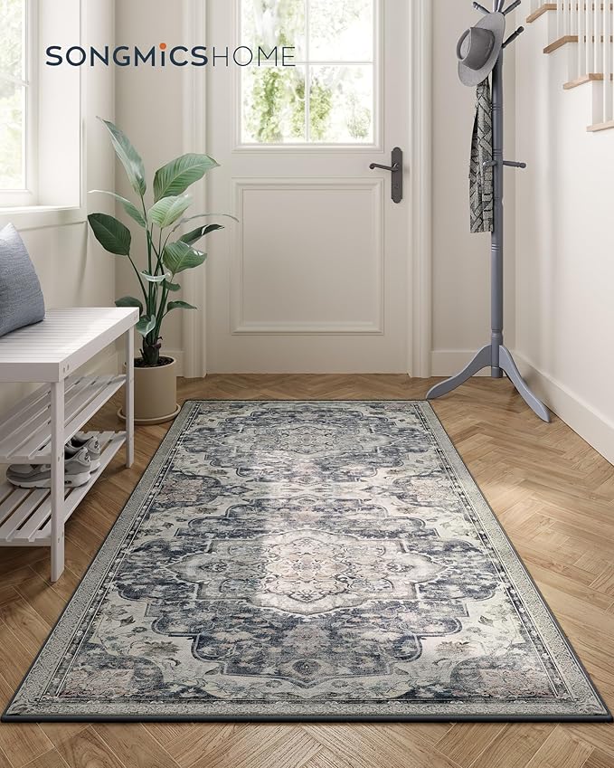 Traditional Vintage Style Rug 80 x 150 cm - Grey