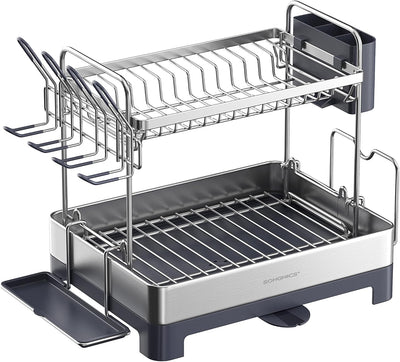 Dish Drying Rack - Grey and Silver