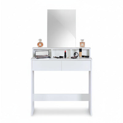 Aria Dressing Table with Mirror – White