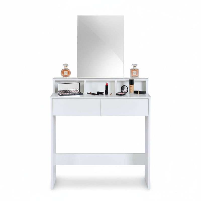 Aria Dressing Table with Mirror – White