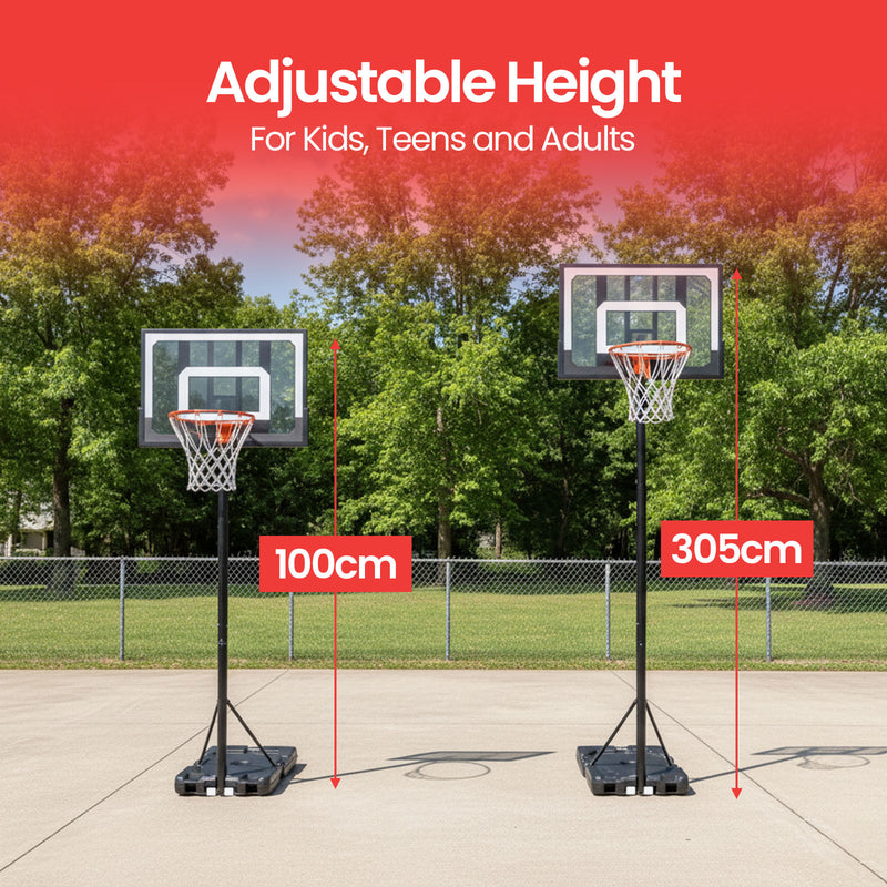 DynaSpace 100–305cm Basketball Hoop Stand System Outdoor