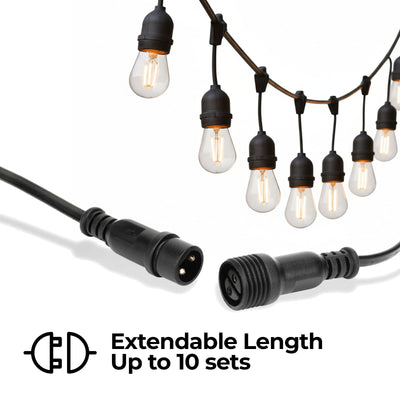 10M LED Outdoor String Lights with 10+3 Bulbs