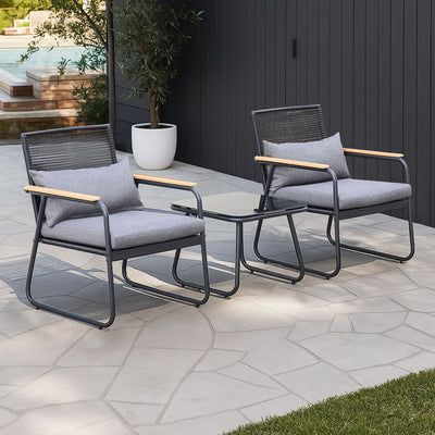Outdoor 3-Piece Wicker Conversation Set