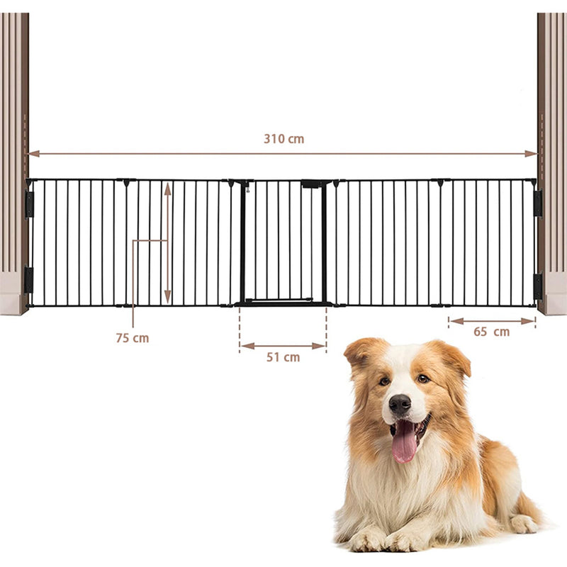 Foldable Pet Gate – 5-Panel Metal Barrier