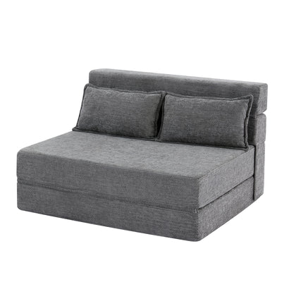 3-in-1 Foldable Lounge Sofa Bed – Adult Floor Couch (Charcoal Grey)