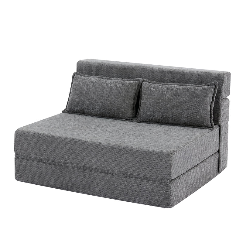 3-in-1 Foldable Lounge Sofa Bed – Adult Floor Couch (Charcoal Grey)