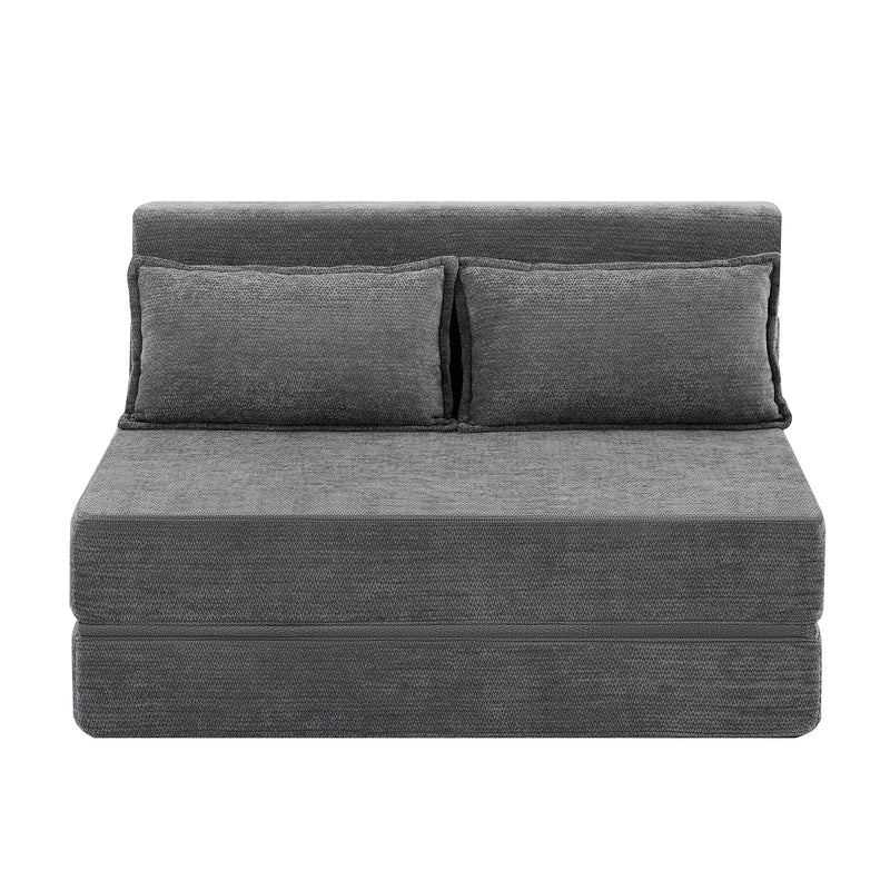 3-in-1 Foldable Lounge Sofa Bed – Adult Floor Couch (Charcoal Grey)