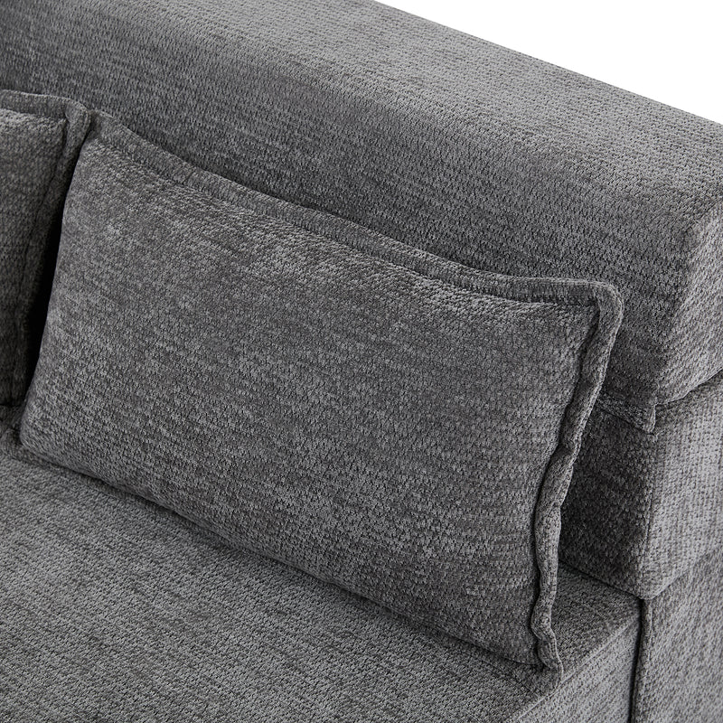 3-in-1 Foldable Lounge Sofa Bed – Adult Floor Couch (Charcoal Grey)