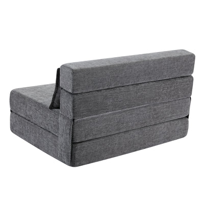 3-in-1 Foldable Lounge Sofa Bed – Adult Floor Couch (Charcoal Grey)