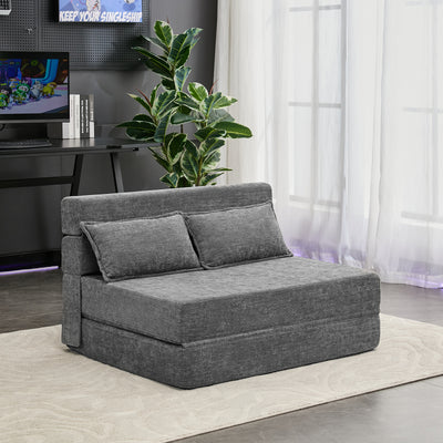 3-in-1 Foldable Lounge Sofa Bed – Adult Floor Couch (Charcoal Grey)