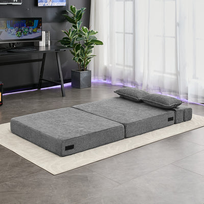 3-in-1 Foldable Lounge Sofa Bed – Adult Floor Couch (Charcoal Grey)