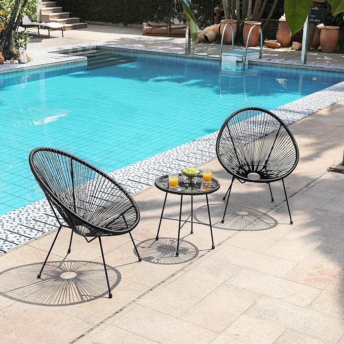 3-Piece Garden Furniture Set – Ink Black