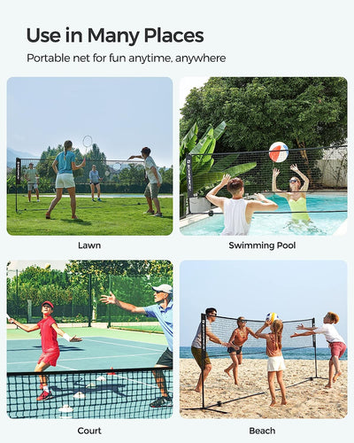 Portable Badminton Volleyball Tennis Pickleball Net - 300cm