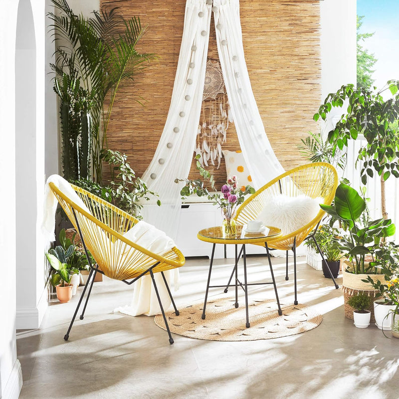 3-Piece Garden Furniture Set – Yellow