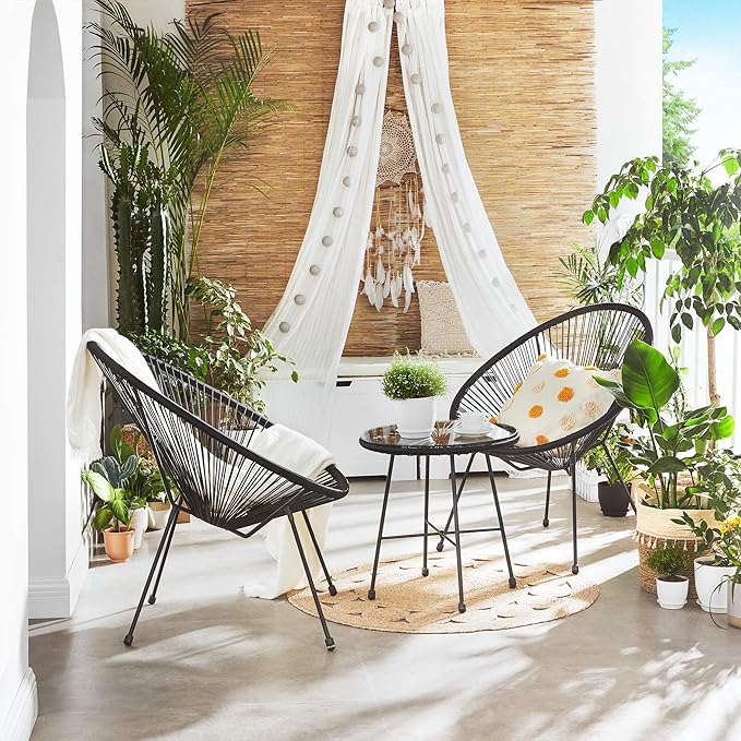3-Piece Garden Furniture Set – Ink Black