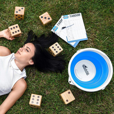 Giant Backyard Dice Game – Bucket & Scorecard Set